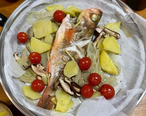 ウスメバルの酒蒸し写真画像