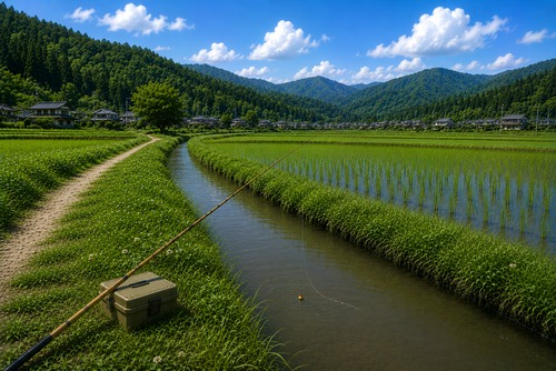 船長の田舎の田んぼの風景